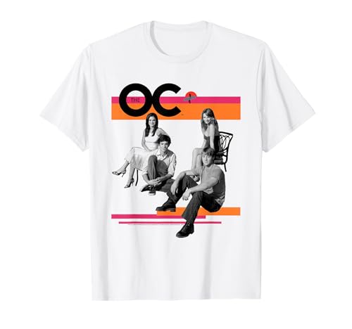 The OC Black and White Cast Photo with Color Accents TV Show T-Shirt