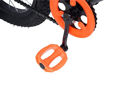 Image of NORMAN JR, Designed in Scandinavia EU Kids Bike Bicycle for Toddlers and Kids 16 Inch Fully Adjustable with Back Seat & Support for Boys and Girls Cycle for 5 to 8 Years, Pomo Orange