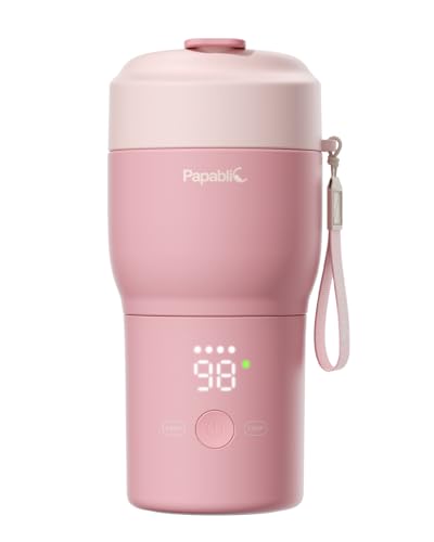 Image of Papablic Portable Bottle Warmer Pro for Travel – Fast Heating, Built-in Sterilizer, 30W Fast Charge, 5-Temp Control, Easy-Clean Wide Mouth, Baby Milk Warmer for Breastmilk & Formula, Sakura Pink