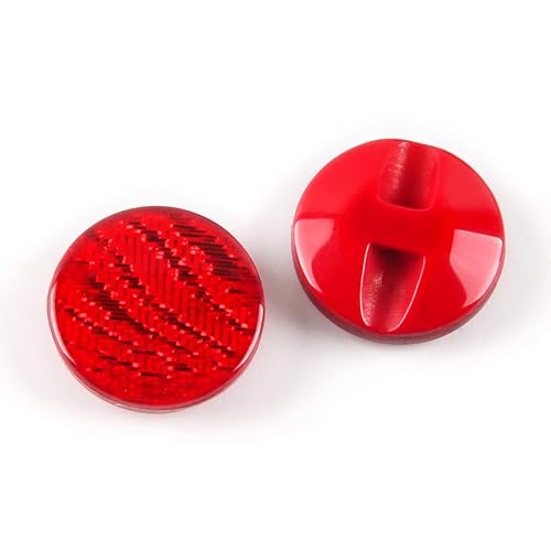 10 Pcs Round Resin Buttons Striped Buttons for Overcoat Sewing Accessories (Red, 15mm)