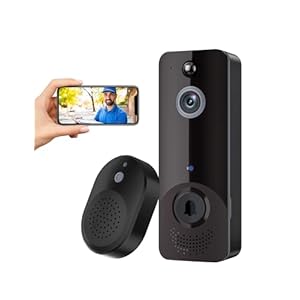Video Doorbell Camera, AI Human Detection, Live View, 2-Way Audio, Motion Detection, Night Vision, 2.4G WiFi, Indoor/Outdoor Surveillance Cam Included Chime Ring, Cloud Storage