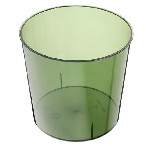 Image of HOMSFOU Transparent Anti-Drop Flower Bucket, Small Round Plastic Flower Holder, Ideal for Home, Office Decor, 6.53 X 6.53 X 6.14 Inch, Green