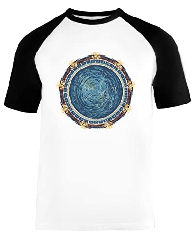 Vendax Starato Cancello Unisex Korte Mouw Baseball T-shirt Heren Dames Wit Zwart, Zwart, 3XL