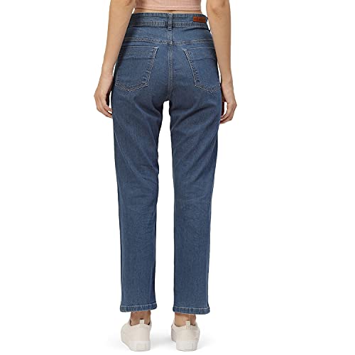 Image of PARIS HAMILTON Womens /Girls High Waist Straight fit Stretchable Denim Jeans Relaxed Fit
