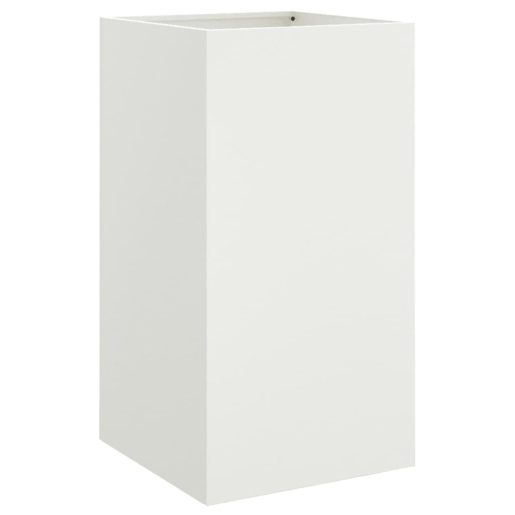 Jardinière Blanc en Acier laminé à Froid 42 x 38 x 75 cm, bac Plante pour intérieur et extérieur, Balcon terrasse Jardin, décoration Design avec Drainage et réserve Eau