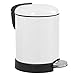 SONGMICS, 3 Litri, pattumiera a Pedale Softclose, Contenitore Esterno in Acciaio, Secchio Interno in plastica, Lega, Bianco, 16.8 x 24.2 x 24.3 cm