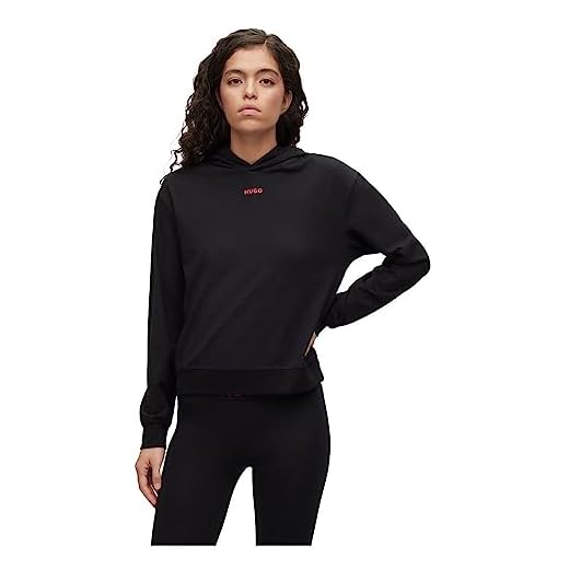 HUGO Shuffle_Hoodie LOUNGEW_Sweatshirt, Black1, S para Mujer