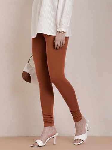 Image of TWIN BIRDS Tailored Cut and Classic Fit Super Stretchable Elastane Fabric Churidar Leggings for Women