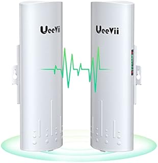 Wireless Bridge Gigabit High Speed, UeeVii CPE820 5.8G 1Gbps Point to Point WiFi Outdoor CPE with 16dBi High-Gain Antenna, Lang Range Up to 3KM, Plug and Play,24V PoE Power, IP65 Waterproof,2-Pack