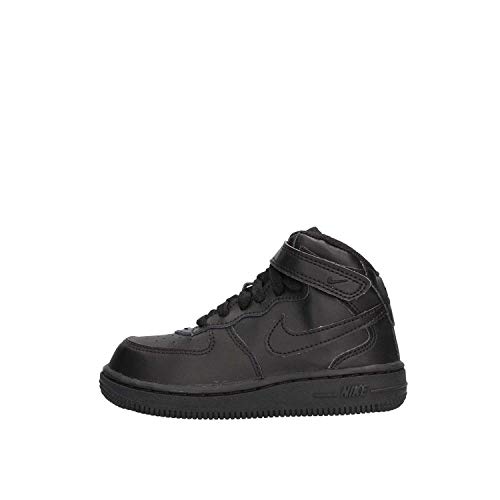 Nike [314197-004] Force 1 MID (TD) Infants Shoes Black/Black