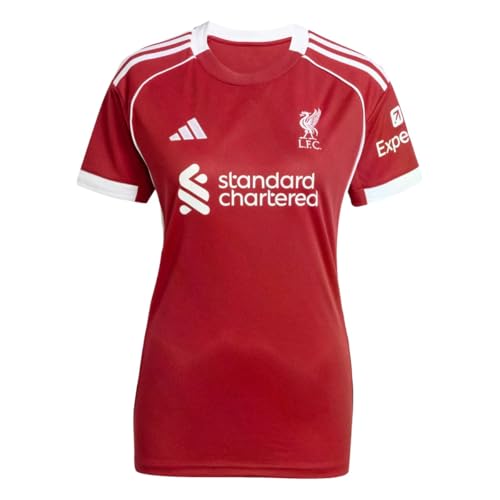adidas Liverpool FC 25/26 Women's Home Jersey (US, Alpha, Large, Regular, Regular, Strawberry Red)