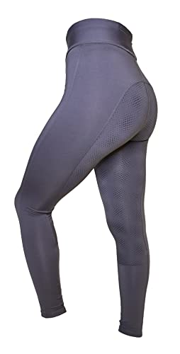 Rhinegold Women's 748-18-GREY Full Seat Performance Tights, Slate Grey, 18
