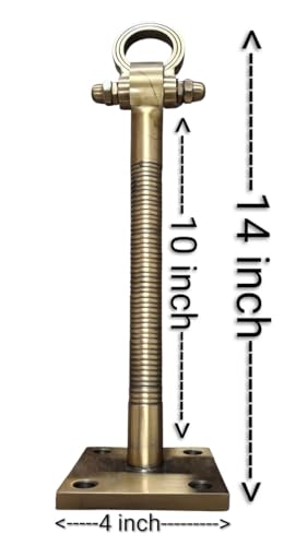 Image of Strong Sturdy Heavy Duty HI-Grade Quality Bearing Ceiling KADA Swing, Patio Antique Finish Brass 25MM Rod with Weight Capacity of 1000KG, (Pack of 2PCS) (14 INCH Antique Finish Bearing KADA)