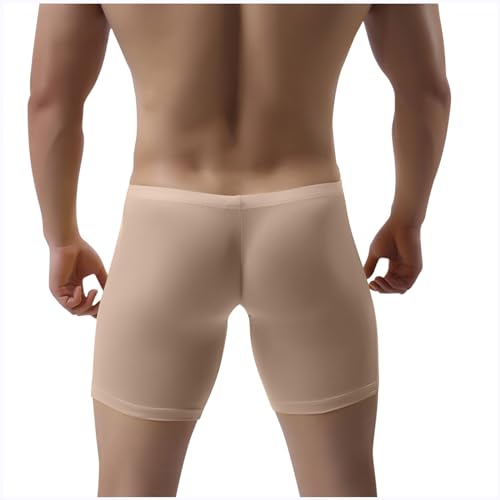 Pouch-Enhancing Boxer Briefs for Men Athletic Anti-Chafe Long Leg Boxers Sexy Solid Color Ball Pouch Underwear3
