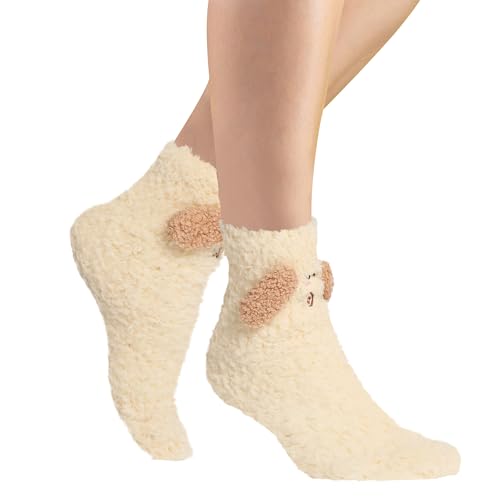 Image of Benefeet Sox Cute Fuzzy Socks for Women Girls - Fluffy Cozy Warm Winter Funny Animal Slipper Plush Sleeping Socks
