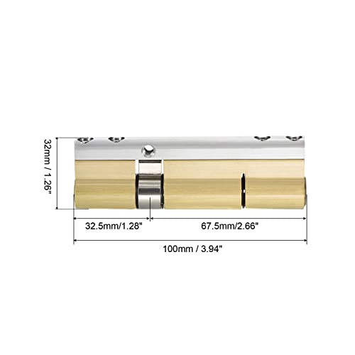 PATIKIL 32.5/67.5 (100mm Overall) European Double Lock Cylinder, Door Cylinder Lock with 8 Keys for Wooden Doors Aluminum Doors - Image 2