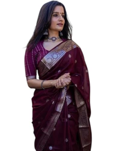Image of Flosive Women's Cotton Saree With Blouse Piece