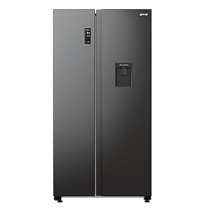Gorenje NRR 9185 EABXLWD Side by Side Kühl-Gefrierkombination, Made in Europe, EEK E, NoFrostPlus, Inverter-Kompressor, Crisp Zone, ConvertActive Zone, FastFreeze, 178,6 cm, schwarz