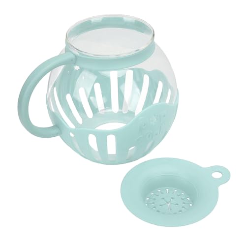 Cocoarm Pot de Pop-corn en Verre pour Micro-ondes, Borosilicate, Machine à Pop-corn Maison Rapide en 3 Minutes pour les Soirées Cinéma et le Plaisir en Famille (BLUE)