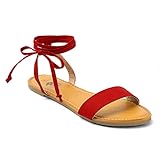 Trary Womens Sandals, Lace Up Sandals for Women, Open Toe Strappy Sandals for Women, Tie up Sandals for Women, Ankle Wrap Flat Sandals for Women Dressy, Cute Sandals, Summer Sandals for Women