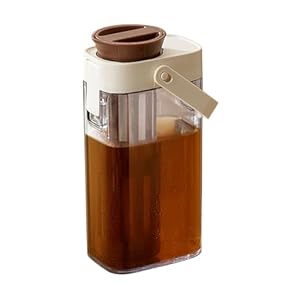 Tea Pitcher, Lemonade Pitcher, Leak Proof Transparent Dispenser, 9.05×4.96×3.5 Inches Liquid Storage Container, Versatile Use for Coffee Water Breastmilk, Home, Outdoor, Travel Serving