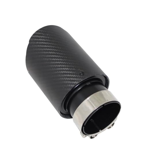 Punta de escape de fibra de carbono mate y acero inoxidable negro de diseño 5