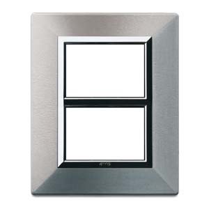 Placca zama44 aluminium Natur 3+3M Ave 44P933ALS pour boîtier encastrable