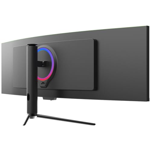 Image of GAMEPOWER DQ49 inch Curved Ultrawide Gaming Monitor, 1Ms, 120Hz Refresh Rate, 32:9, DQHD, 5K 5120x1440p, R1800, 99% sRGB, HDR400, DisplayPort, HDMI, FreeSync, Gsync, Height - Tilt Adjustable