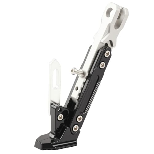 Béquille Latérale de Moto pour Kawasaki VERSYS 1000 VERSYS1000, Universel Antidérapant Réglable Durable Support Latéral Stationnement,C/Silver