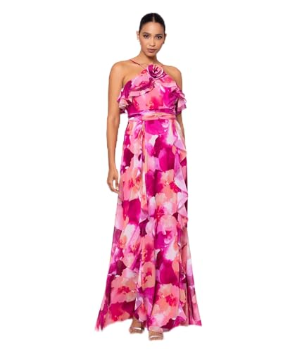 Xscape Female Long High Multi Chifon Print Flower