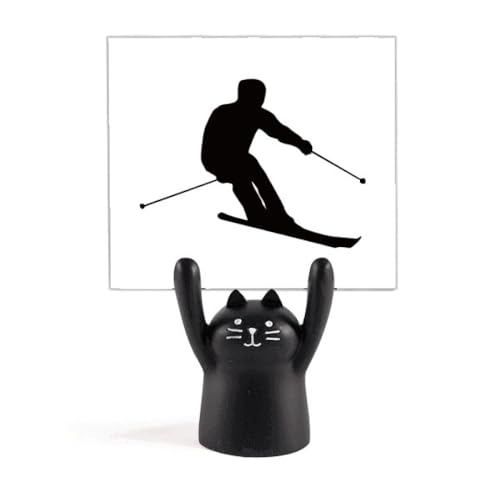 Support de mémo noir sports d'hiver anti-perte fiches chat