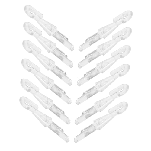 Balacoo 12pcs Curtain Hook for Window Rod Blinds Hooks Clips Type Replacement Vertical Fiberglass Slats Large Blind Pull Ends Wand Caps Hook Blind Pole Hook Accessory Transparent See