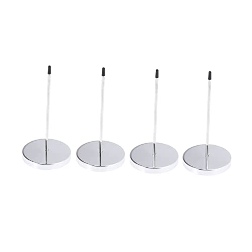 ABOOFAN 4pcs Receipt Needle Folder for Menus and Invoices Silver Memo Holder with Sturdy Base for Restaurants and Offices Easy to Use Ticket Organizer