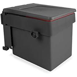 Cubo Bajo Fregadero Emuca - Contenedor de basura incorporado para gabinete con tapa automática, gris antracita, 15 litros