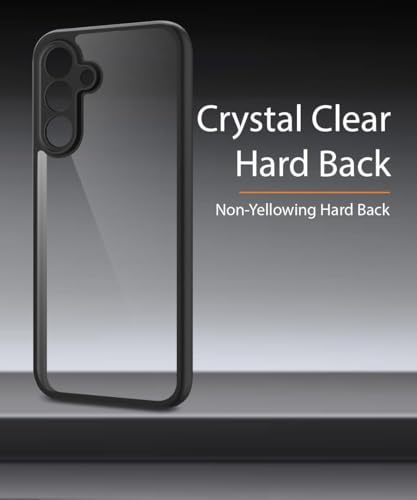 Image of WOW IMAGINE Shockproof Hybrid Back Cover for Vivo X200T 5G | Hard Slim fit Back Case | PC & TPU | Clear Transparent Case - Black