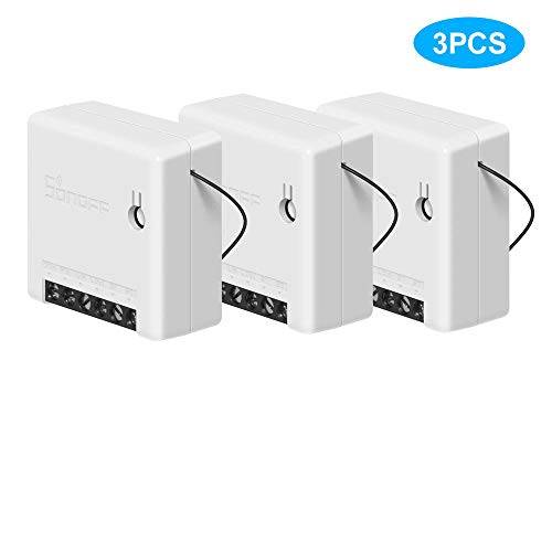 Interruptor SONOFF Mini DIY Smart Switch pequeño cuerpo mando interruptor WiFi soporte interruptor externo funciona con Google Home/Nest IFTTT y Alexa