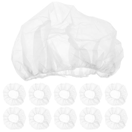 TOVINANNA 50 Gorros Desechables Blancos Diseño Elástico para Cocina y Cafetería, Protección Cabello Hechos de Tela No Tejida, Ideales para Chefs y Enfermeros