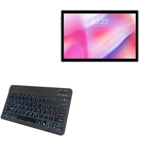 BoxWave Keyboard Compatible with Teclast P20HD - SlimKeys Bluetooth Keyboard - with Backlight, Portable Slim LED 7 Colors - Jet Black
