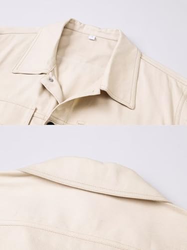 Image of SANGTREE Men's Trucker Jacket Lightweight Jacket Cotton Casual Outerwear With Pockets