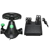 PC Racing Wheel, 180 Grados Car Driving Computer Volante Juego Dirección y Pedales con Pedal para