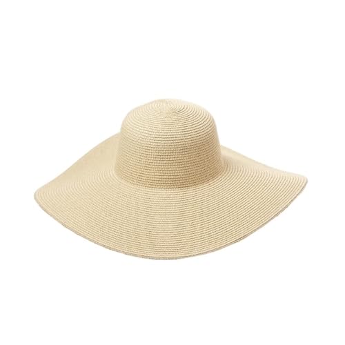 Luckywaqng Sombrero de sol de gran tamaño con diamantes de imitación liso, 14 cm, sombrero de playa de viaje, plegable para hombre, Wh2, Talla única