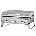 ONLYFIRE GRILLS Tabletop Gas Griddle with Foldable Legs, Portable 3-Burner Propane Gas Grill Griddle Flat Top for Outdoor Cooking Patio Barbecue Camping Tailgating RV BBQ, Stainless Steel, GS309V
