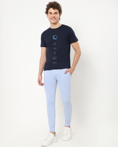 Image of Bewakoof X Marvel Moon Knight Men's Cotton Graphic Print Regular Fit Half Sleeve Round Neck T-Shirt | Tshirt for Men Cotton| Casual Wear | Street Wear