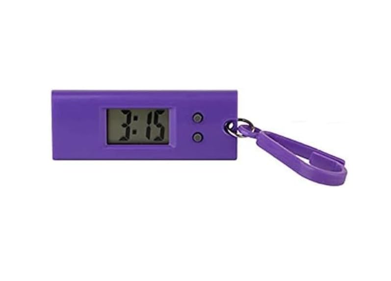 Clip pour sac à dos avec mini porte-clés numérique violet contre les oublis d'horaire