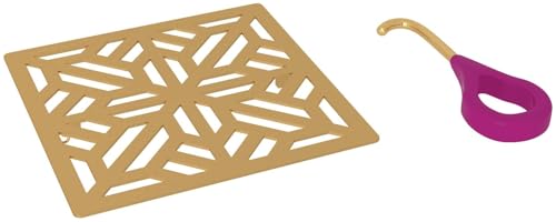 SPECIAL ORDER ONLY NON-CANCELABLE AND NON-RETURNABLE ROHL DECORATIVE SHOWER DRAIN MOSAIC 5^ DECORATIVE DRAIN COVER IN UNLACQUERED BRASS WITH COVER OPENING TOOL