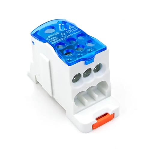 JDOUNFMO 1pcs UKK-160A Power Distribution Block 160A High-Current Terminal DIN Rail Mount Secure Electrical Conductor