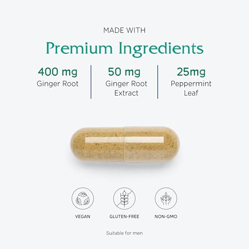 Vitanica Nausea Ease, Supports The GI Tract Due to Morning Sickness, Digestive Support, Vegan, 60 Capsules - Image 5