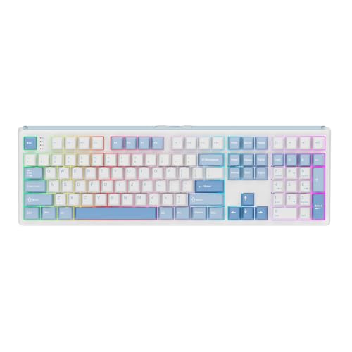 EPOMAKER-TH108-Full-Size-Mechanical-Keyboard-Wireless-Gaming-Keyboard-with-8000mAh-Battery-Creamy-Gasket-108-Keys-Hot-Swap-Custom-Driver-RGB-Backlight-BlueWhite-Sea-Salt-Silent EPOMAKER TH108 Full Size Mechanical Keyboard, Wireless Gaming Keyboard with 8000mAh Battery, Creamy Gasket, 108 Keys, Hot Swap, Custom Driver, RGB Backlight (Blue&White, Sea Salt Silent) - Image 1