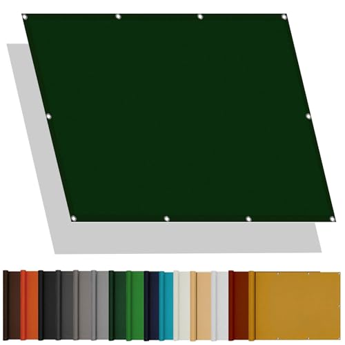 Voile d'ombrage rectangulaire 2.6x4.6 m en polyester vert foncé avec oeillets