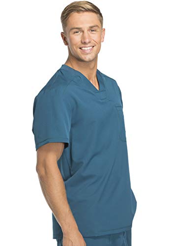 Image of Dickies Dynamix Scrubs for Men Athletic-Inspired V-Neck Chest Pocket Scrub Top with Four-Way Stretch & Moisture Wicking DK610